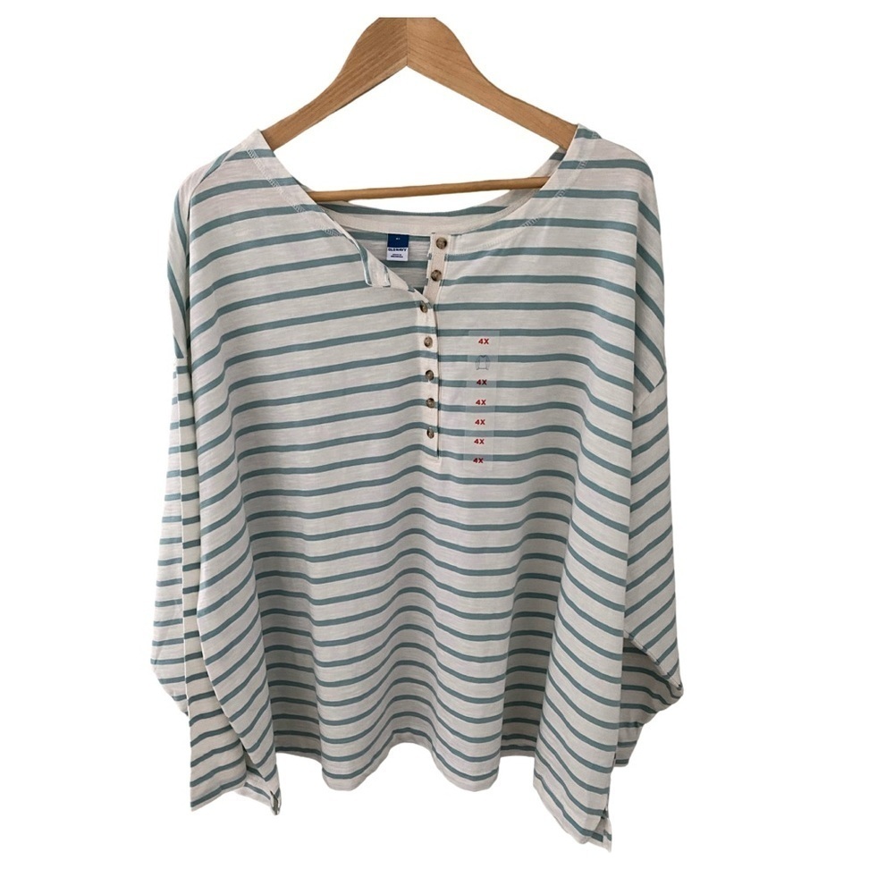 Old Navy Mariner Stripe Long Sleeve Henley T-Shirt NWT Size 4X